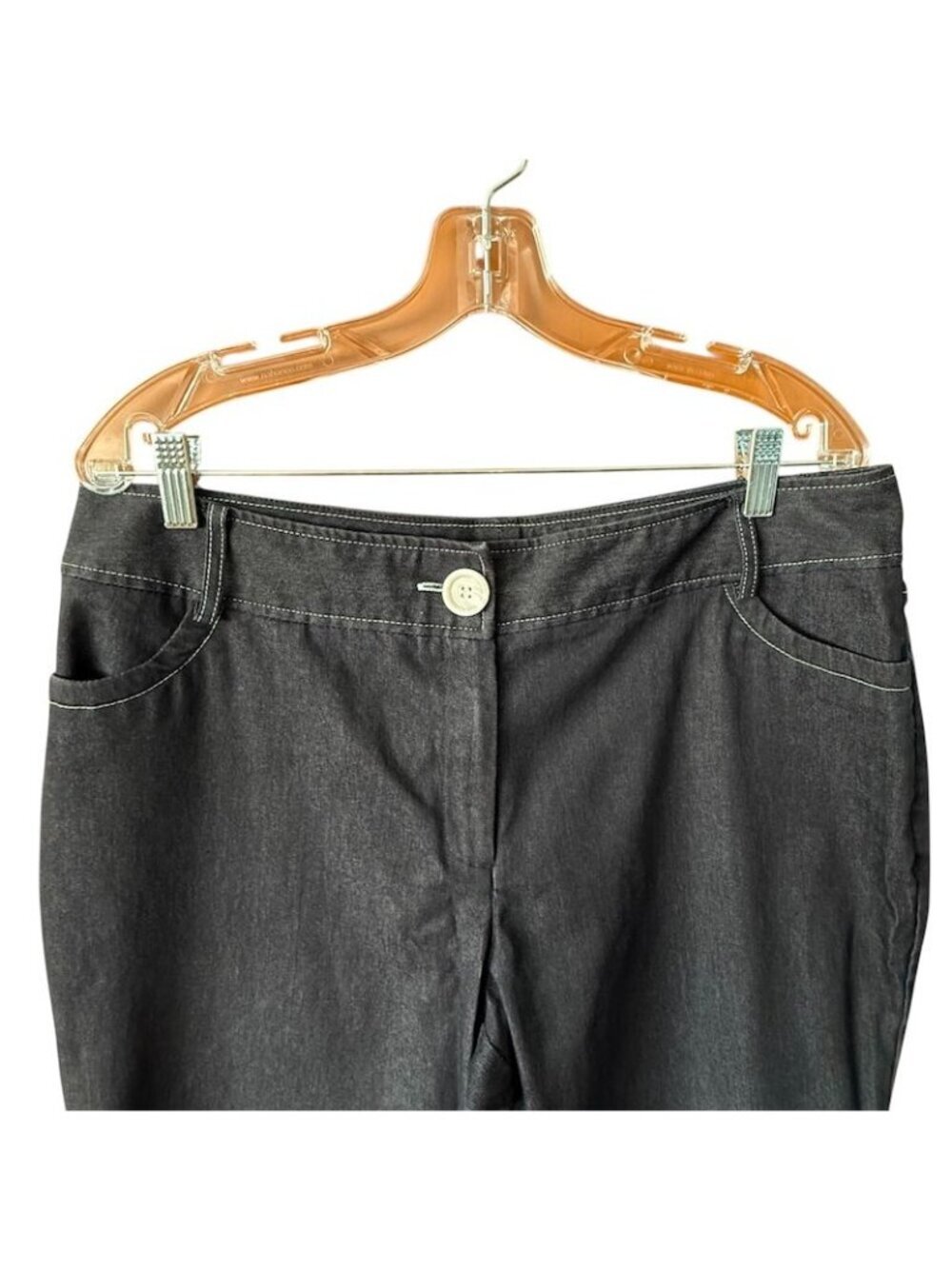 Chapter One Pants Womens Size 16 Black Straight Leg Stretchy NWOT